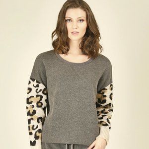 Vintage Havana Grey Leopard Crewneck Fleece